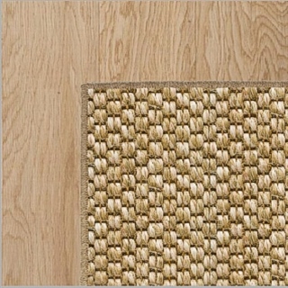 Heavy Rustic Latte Sisal with Bark Wool Overlock Border 3.4(L) x 2.3(W)